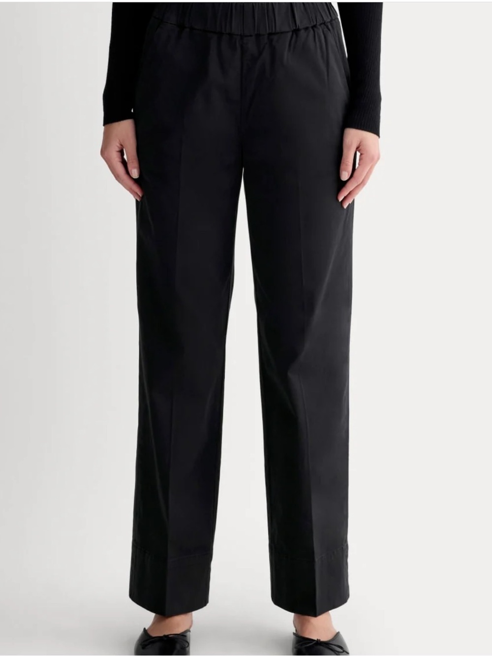 Everlane THE EASY PANT in Black Size Large Vacation Airy